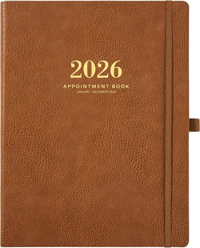 Libro de citas semanal 2026 - Planificador diario por hora 2026 con intervalo de 15 minutos, enero 2026 - diciembre 2026, 8.5 x 11 pulgadas, logre