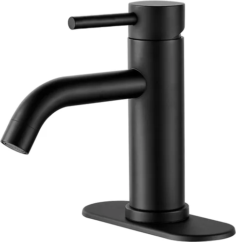 Miniatura 7 de GENBONS Grifos de Baño, Grifo de Fregadero de Baño de Un Solo Agujero Níquel Cepillado, Grifo Moderno de Fregadero de Tocador de Una Sola Manija, 1