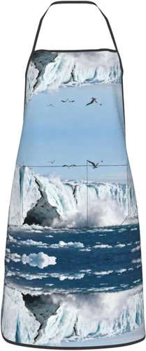Miniatura 16 de Delantal rosa claro con bolsillos, delantales resistentes a las gotas de agua para mujeres y hombres, delantal ideal para uso doméstico y restaurante