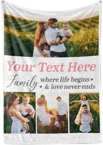 Miniatura 11 de Envío al día siguiente, manta personalizada con foto y texto - impresa en EE. UU., manta de foto personalizada con texto (forro polar 50x60)