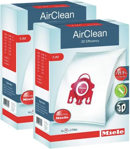 Miele 10123220 AirClean 3D Efficiency - Bolsa para polvo tipo FJM, 4 bolsas y 2 filtros, juego de 12 piezas