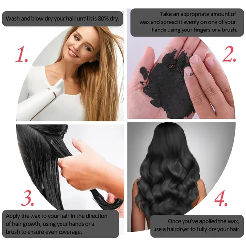 Miniatura 5 de Cera temporal negra para el cabello, tinte en crema para peinado natural instantáneo, pomadas lavables para hombres, niñas, mujeres, jóvenes, barro