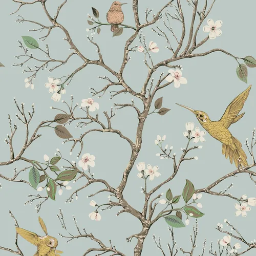 VaryPaper Papel tapiz floral vintage de 17.7"x118" pulgadas, ramas florecientes, pájaros, flores, despegar y pegar, papel tapiz floral, papel de