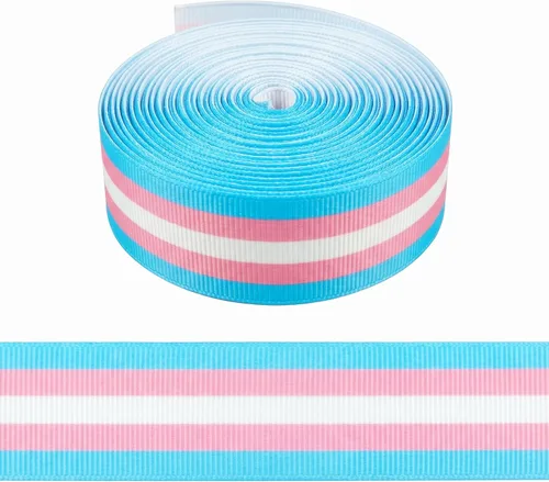 Miniatura 11 de LGBTQ Rayas LGBTQ Impreso 7/8 Pulgadas Cinta Grosgrain Blanca Gay Pride Cheer 10 Yardas