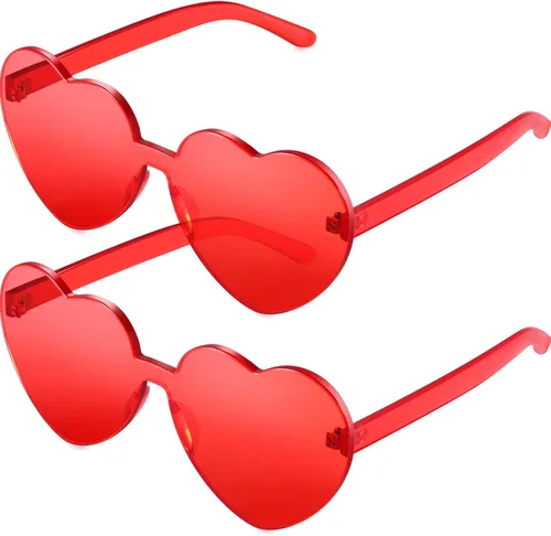 2 piezas de lentes de sol sin montura en forma de corazón transparente color caramelo sin marco gafas de amor