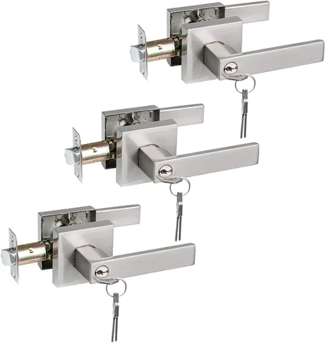 Miniatura 85 de NEWBANG Manija de palanca de puerta sólida con acabado negro mate