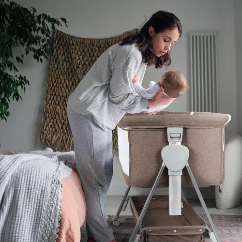 Miniatura 7 de Cowiewie Moisés Junto a la Cama, Moisés para Bebé con 7 Alturas Ajustables, Moisés Junto a la Cama para Bebé con Almacenamiento, Malla Transpirable