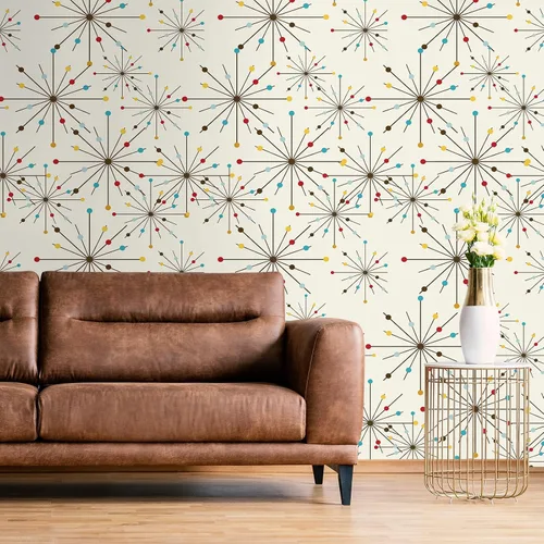 Miniatura 5 de MotiMind Papel Tapiz de Mediados del Siglo 15.75" x 118" Papel Tapiz Moderno de Mediados del Siglo Autoadhesivo y Extraíble Decoraciones de Pared