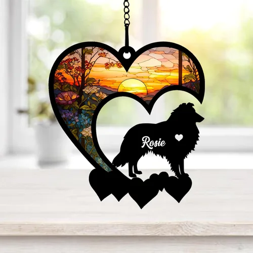 Miniatura 66 de NAZENTI Atrapasoles personalizado de sabueso afgano, adorno conmemorativo personalizado para la pérdida de mascotas, regalo de condolencia