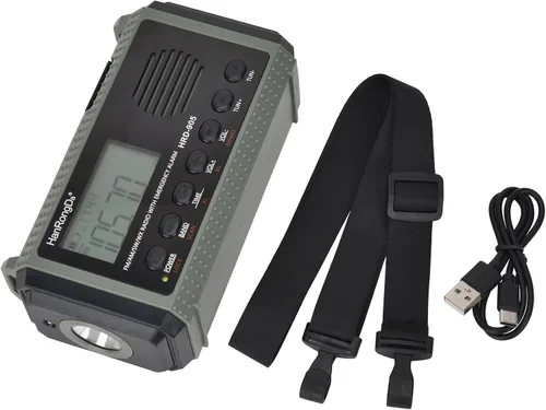 Miniatura 8 de Radio de emergencia 10000MAH Radio meteorológica solar manivela AM/FM/SW/NOAA radio de onda corta portátil con cargador de teléfono celular
