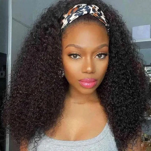 Miniatura 13 de Aiterina Peluca con Diadema de Cabello Humano Ombre con Mechas Rizado Peluca de Cabello Humano Pelugas con Diadema para Mujeres Negras Sin Encaje