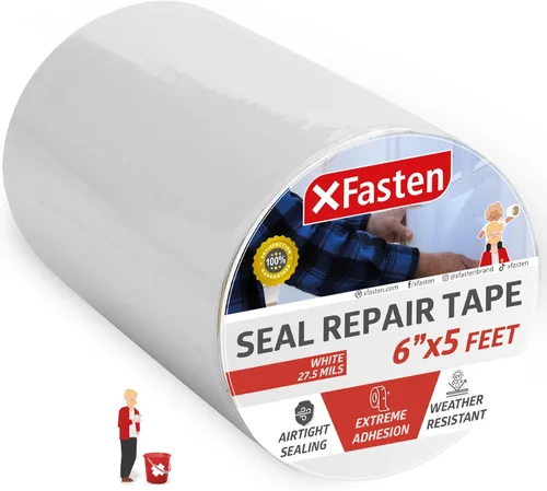 Miniatura 9 de XFasten Cinta impermeable para reparación y protección contra fugas, 6 pulgadas x 5 pies (negro, 6 pulgadas x 5 pies)
