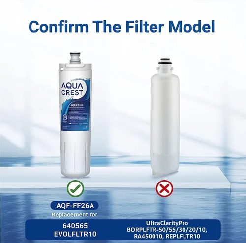 Miniatura 2 de AQUACREST - Filtro de agua de repuesto para refrigerador 640565, compatible con Bosch 640565, EVOLFLTR10 AP3961137, 3M Cuno CS-52, Whirlpool