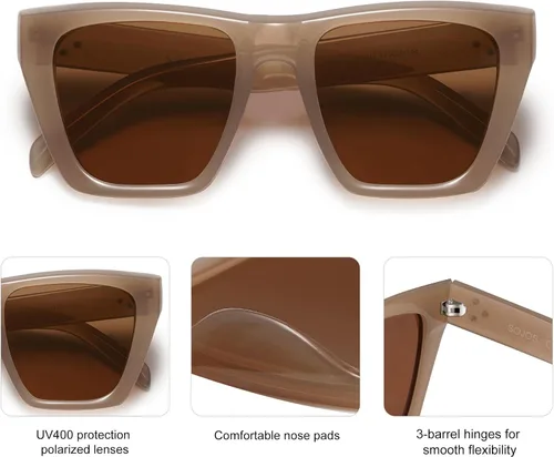 Miniatura 4 de SOJOS Fashion Oversized Square Cat Eye Polarized Sunglasses for Women Trendy Cateye Style Womens Sunglasses SJ2179