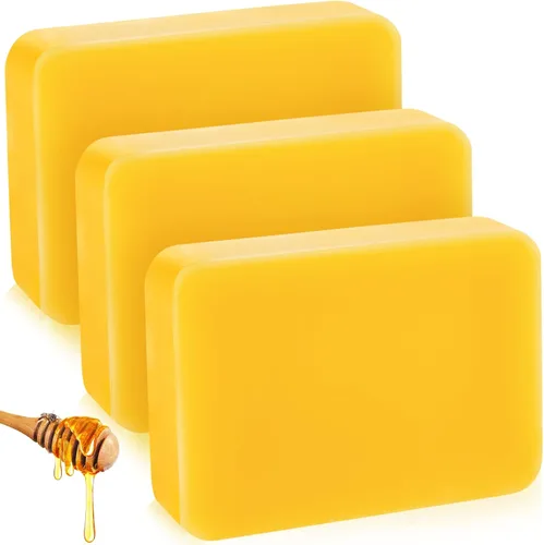 Treela Bloque de cera de abeja pura amarilla de 1 libra, cera de abeja natural, bloque de cera de grado cosmético para lociones hidratantes, cremas,