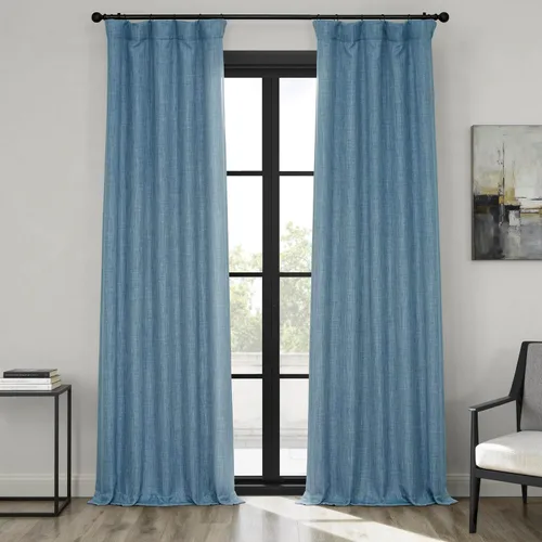 Miniatura 5 de HPD Half Price Drapes - Cortinas de lino sintético para sala de estar (2 paneles) - 100 pulgadas de ancho x 84 pulgadas de largo - Cortinas