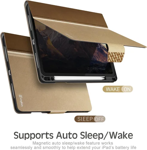 Miniatura 7 de KingBlanc Funda para iPad Pro de 11 pulgadas de 4ª/3ª/2ª/2ª/1ª generación (2022/2021/2020/2018) con soporte para lápices, cuero sintético, función
