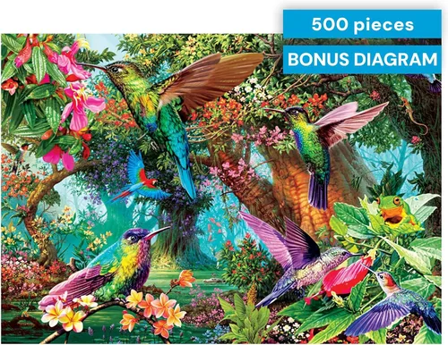 Miniatura 9 de Buffalo Games - Hummingbird Garden - Steve Read - Rompecabezas de 500 piezas para adultos - Rompecabezas de naturaleza vibrante perfecto para noches