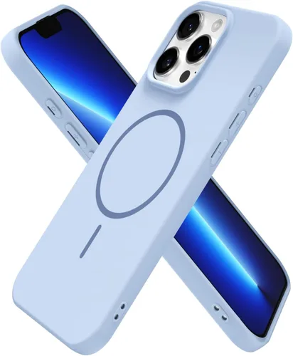 Miniatura 162 de oakxco Funda de silicona Mag Safe para iPhone 17 Pro Max, funda magnética delgada y fina compatible con carga inalámbrica MagSafe, bonita funda Negro