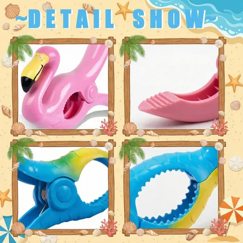 Miniatura 6 de Waydress 4 clips para toallas de playa, tamaño gigante, resistentes al viento, para sillas de playa, crucero, patio, piscina o pinzas de sujeción