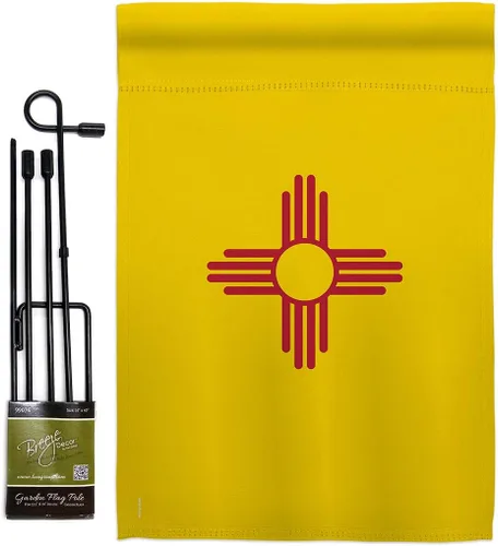 Miniatura 9 de Bandera de jardín de Estados Nuevo México Set de madera Regional Estados Unidos Territorios Americanos República País Particular Área Pequeña