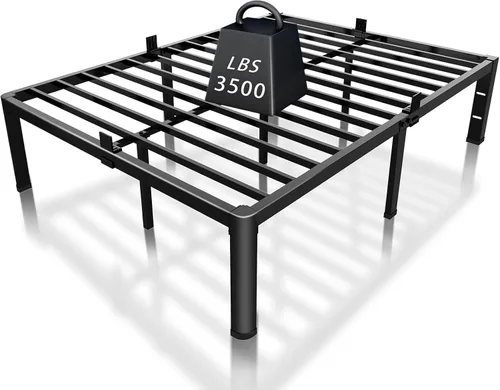 Miniatura 22 de ROIL Marcos de cama de 14 pulgadas con cabecera, tamaño individual XL, con agujeros para cabecero y patas de esquinas redondas, con sujetadores
