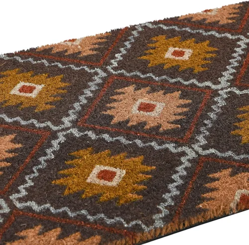 Miniatura 6 de Main + Mesa Felpudo de fibra de coco natural con estampado geométrico de nómadas, multicolor