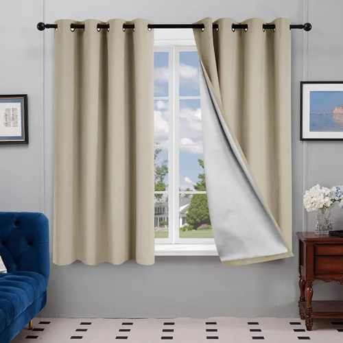 Miniatura 33 de Deconovo - Cortinas opacas para dormitorio con ojales, cortinas sólidas con aislamiento térmico, bloquean el calor, oscurecen la habitación, ahorran