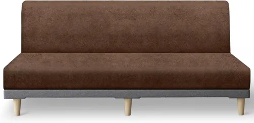 Miniatura 55 de molasofa - Funda elástica para futón de aspecto de cuero, cubierta para sofá sin brazos, protector de muebles con parte inferior elástica, funda