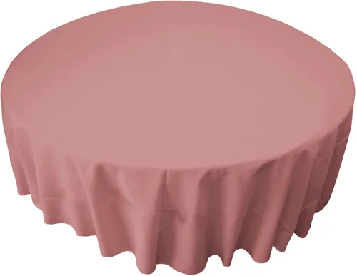 Miniatura 113 de LA Linen - Mantel redondo lavable de popelina de poliéster, resistente a manchas y arrugas, 51", mantel de tela para comedor, cocina, fiesta, Negro