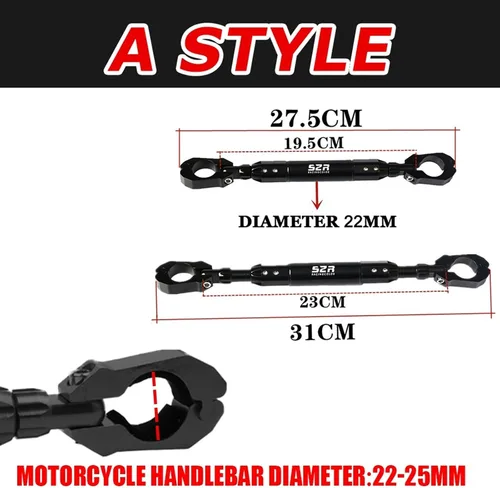 Miniatura 3 de Para Yamaha XT 660 Z Tenere XT660Z XTZ 660 XT660X XT 660 X R Barra de equilibrio de motocicleta Barra transversal (color : A negro, tamaño: 1)