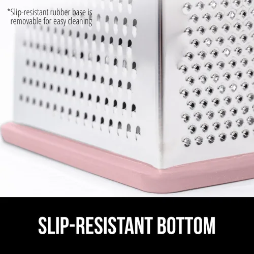 Miniatura 6 de GORILLA GRIP Rallador de queso de 4 lados 100% libre de BPA con contenedor, ralladores de caja XL de acero inoxidable, triturador de parmesano, Rosa
