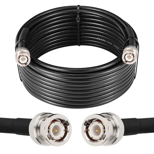 Miniatura 12 de MOOKEERF Cable BNC - 1 pie 2 piezas RG58 50 ohm macho a macho cables coaxiales de extensión BNC de baja pérdida para antenas, radios RF, módems