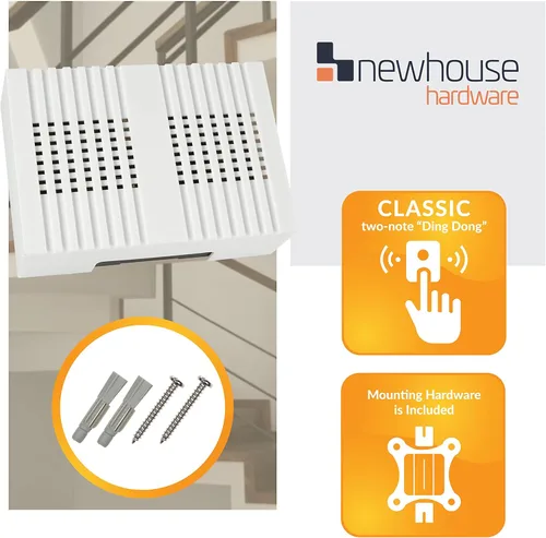 Miniatura 3 de Newhouse Hardware CHM4 timbre de puerta, Blanco