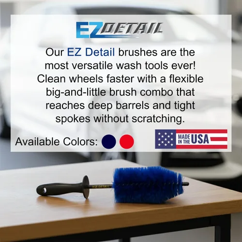 Miniatura 2 de EZ Detail Brush Little - Limpiador de llantas para automóviles, bicicletas, camiones, motocicletas y otros vehículos. Herramienta de detallado