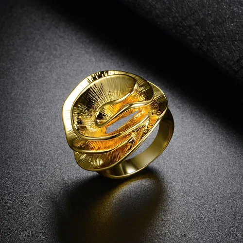 Miniatura 6 de Aprilery Anillos de oro y plata para mujer, anillos gruesos chapados en oro, anillos cuadrados de metal ancho, anillos cuadrados de cóctel, regalos