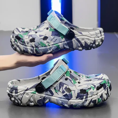 Miniatura 6 de ihinzry Zuecos de jardín para hombre, sandalias de playa para hombre, pantuflas de exterior con correa ajustable