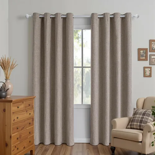 Miniatura 19 de Cortinas 100% opacas para sala de estar, juego de 2 paneles de 96 pulgadas, bloqueo de luz, pestaña trasera y bolsillo para barra, cortinas