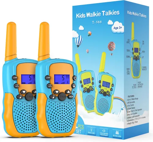 Miniatura 8 de Selieve Juguetes para niños y niñas de 3 a 12 años, Walkie Talkies para niños de 22 canales, juguete de radio de 2 vías con linterna LCD