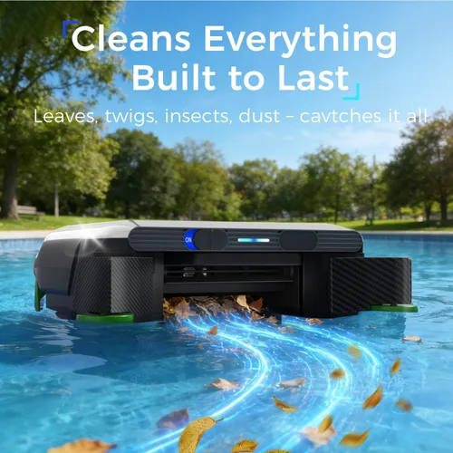 Miniatura 3 de Robótico de desnatador de piscina con energía solar, limpiador automático de superficies de piscina con soporte de aplicación, limpieza continua