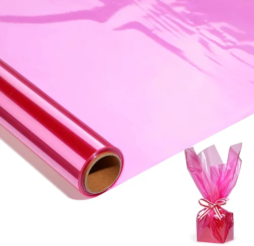Miniatura 10 de Envoltura de celofán iridiscente de 32 pulgadas para cestas de regalo, papel de regalo arcoíris, rollo de película arcoíris para bolsas, ramo