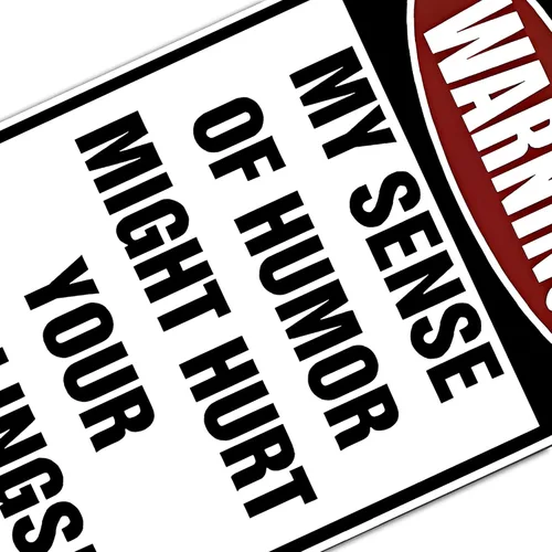 Miniatura 6 de Custom Kraze Warning My Sense of Humor Might Hurt Your Feelings! Cartel de metal divertido para tu garaje, cueva de hombre, patio o pared.
