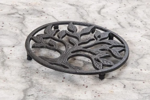 Miniatura 9 de GASARÉ, Salvamanteles de hierro fundido para platos calientes, ollas y sartenes, salvamanteles de metal, diseño de raíces de árbol, tapas de patas