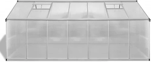 Miniatura 3 de vidaXL Amplio invernadero - 113.3 pies cuadrados - Paneles de aluminio reforzado y policarbonato resistente a los rayos UV con sistema de canalón