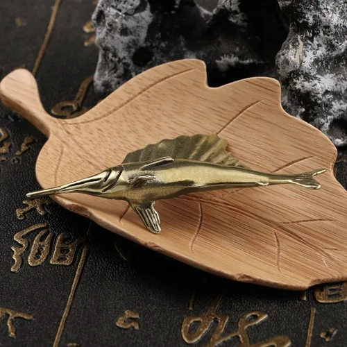 Miniatura 4 de Gold Decorated Bronze Fish Statue - Zen Meditation Decoration for Living Room, Spa, Yoga Studio Center Decor