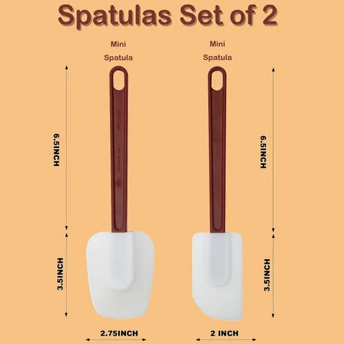 Miniatura 3 de Espátulas de silicona resistentes al calor. Espátula comercial para cocinar. Espátulas de goma resistentes. Juego de 2 espátulas de silicona