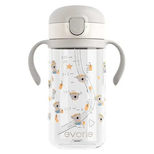 Miniatura 11 de Evorie Tritan - Vaso para sorber con popote a prueba de derrames, 10 onzas para bebés y niños pequeños de 1 a 3 años, botella de agua con pajilla