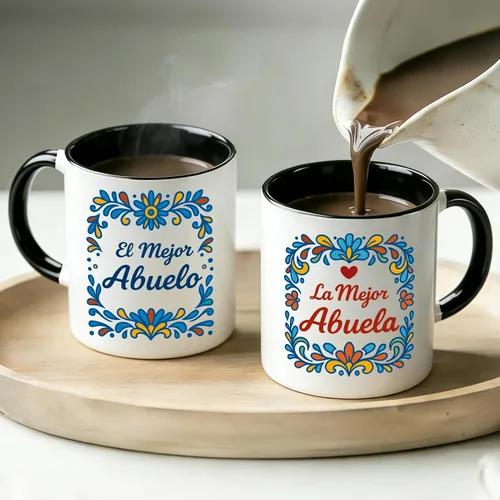 Miniatura 6 de Breezy Valley Regalos para abuelos españoles, tazas para la mejor abuela y abuelo, juego de tazas de café La Mejor Abuela y El Mejor Abuelo, Regalos
