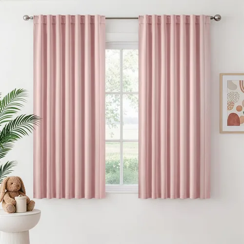 Miniatura 38 de ANRODUO Juego de 2 cortinas con bloqueo de luz del 99%, cortinas de 84 pulgadas de largo, cortinas negras para dormitorio, cortinas con aislamiento
