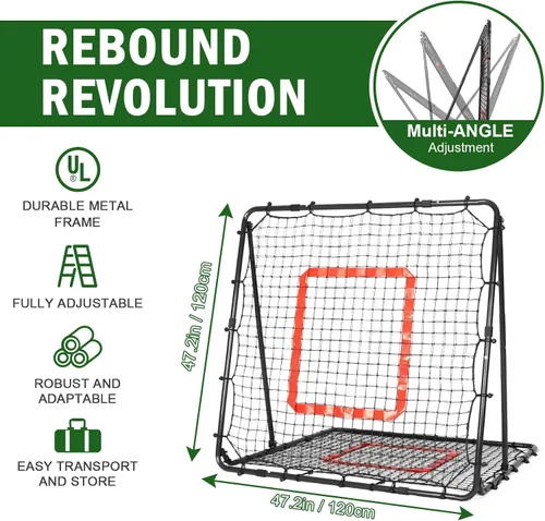Miniatura 8 de BaseGoal Baseball and Softball Rebounder Net,Baseball Rebounder,Volleyball Rebounder,Pitch Back Net,Multi-Sport Training Rebound Screen,with